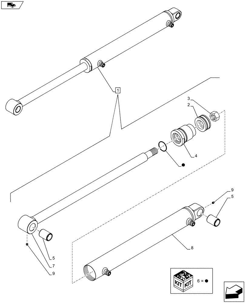 Схема запчастей Case IH FARMALL 115C - (35.723.AA[01]) - VAR - 333489 - BUCKET CYLINDER, COMPONENTS (35) - HYDRAULIC SYSTEMS