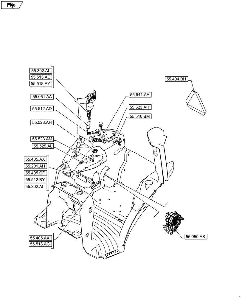 Схема запчастей Case IH FARMALL 95C - (00.000.55[04]) - PICTORIAL INDEX - ELECTRICAL SYSTEMS (00) - GENERAL & PICTORIAL INDEX