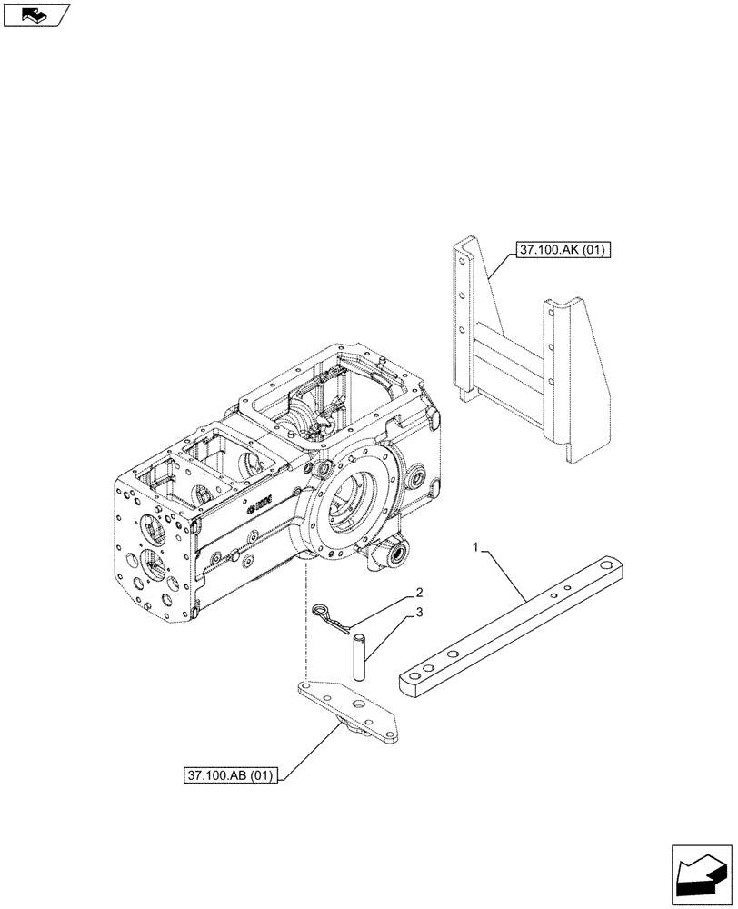 Схема запчастей Case IH FARMALL 105C - (37.100.AA[01]) - VAR - 392905 - DRAWBAR (37) - HITCHES, DRAWBARS & IMPLEMENT COUPLINGS