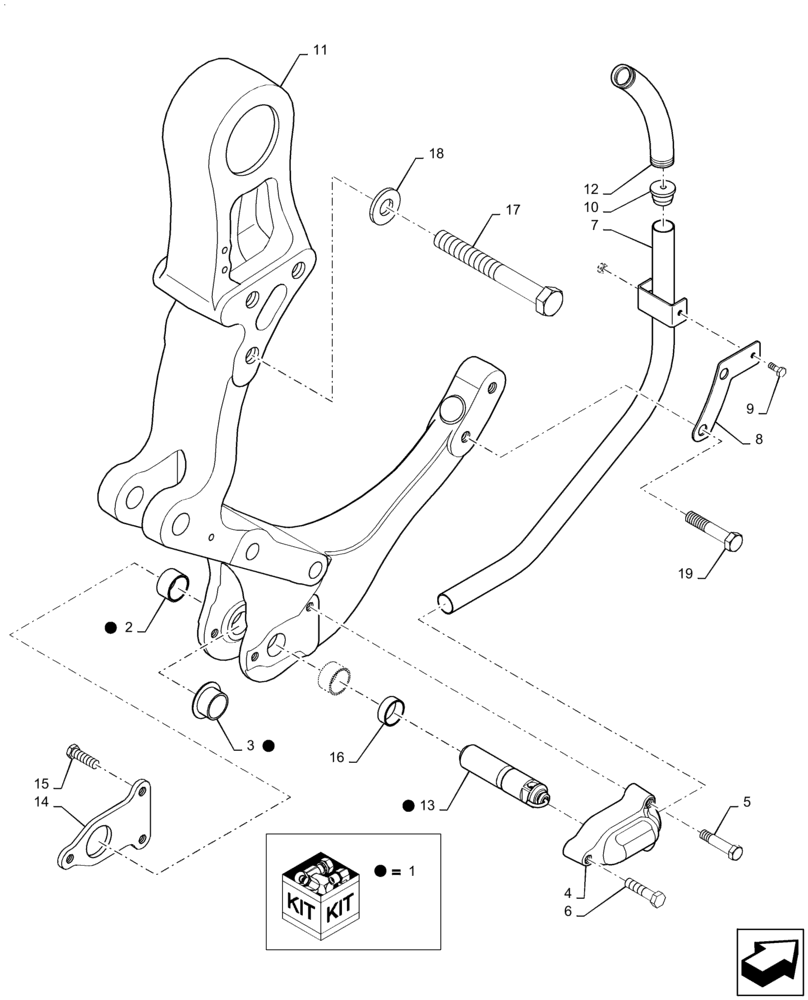 Схема запчастей Case IH MAGNUM 315 - (37.120.AL[02]) - "C" BRACKET, DRAFT CONTROL - STANDARD REAR AXLE (37) - HITCHES, DRAWBARS & IMPLEMENT COUPLINGS