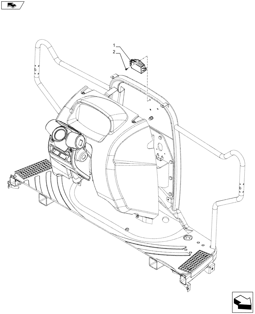 Схема запчастей Case IH FARMALL 105C - (55.404.DB[02]) - FLASHER UNIT, W/O CAB (55) - ELECTRICAL SYSTEMS