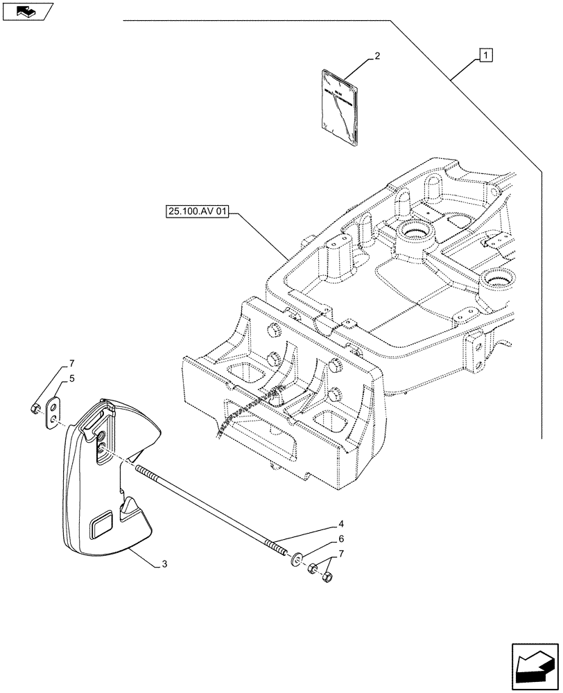 Схема запчастей Case IH FARMALL 115U - (88.039.AA[05]) - DIA KIT - FRONT WEIGHT ASSY, W/6 PLTS (88) - ACCESSORIES