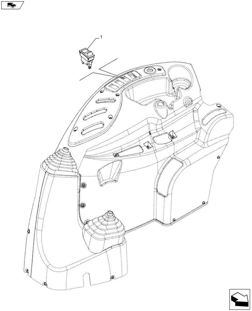 Схема запчастей Case IH FARMALL 105C - (55.405.BP[02]) - LIGHT SWITCH, W/O CAB (55) - ELECTRICAL SYSTEMS