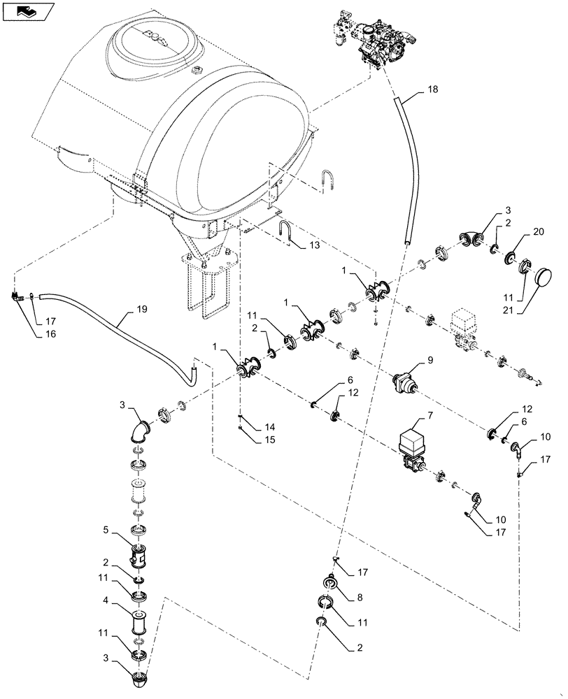 Схема запчастей Case IH 1255 - (63.100.AG[03]) - LIQUID FERTILIZER SECTION CONTROL FOR 24 ROW (63) - CHEMICAL APPLICATORS