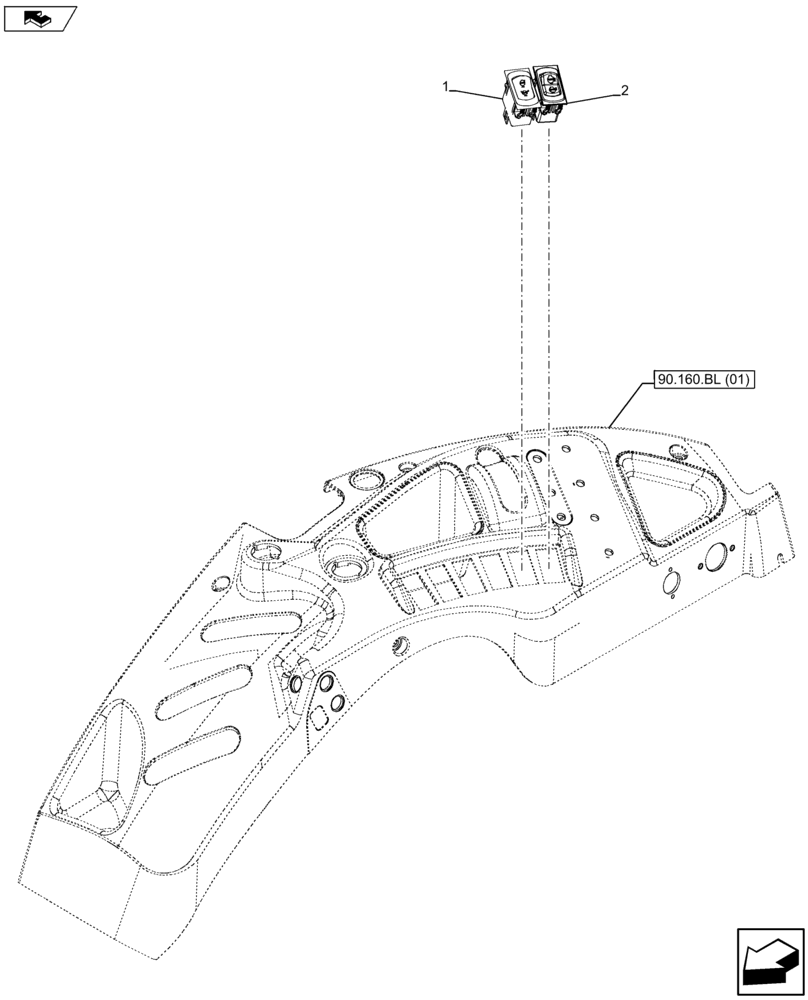 Схема запчастей Case IH FARMALL 105U - (55.513.AE[05]) - VAR - 330465 - CRPM, ROCKER, SWITCH (55) - ELECTRICAL SYSTEMS