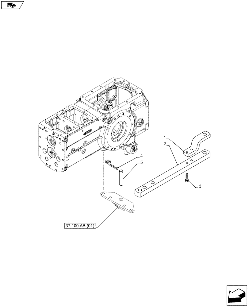 Схема запчастей Case IH FARMALL 105C - (37.100.AA[02]) - VAR - 334202, 334203 - DRAWBAR (37) - HITCHES, DRAWBARS & IMPLEMENT COUPLINGS