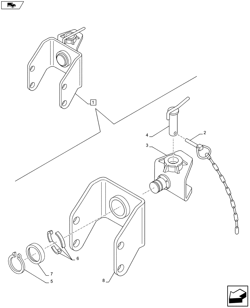 Схема запчастей Case IH FARMALL 105C - (37.106.AA[02]) - VAR - 334198, 334201 - TOW HOOK, COMPONENT (37) - HITCHES, DRAWBARS & IMPLEMENT COUPLINGS