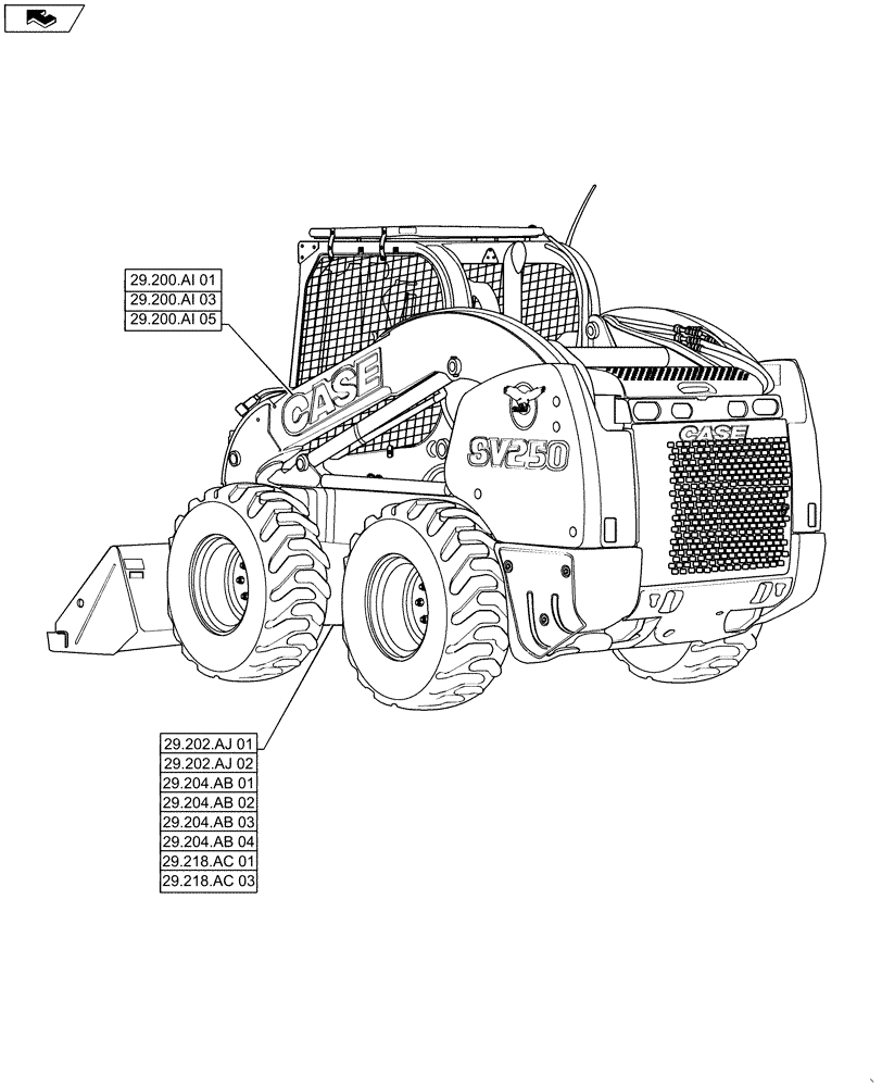 Схема запчастей Case IH SV250 - (29.000.00) - PICTORIAL INDEX - HYDROSTATIC TRANSMISSION (29) - HYDROSTATIC DRIVE