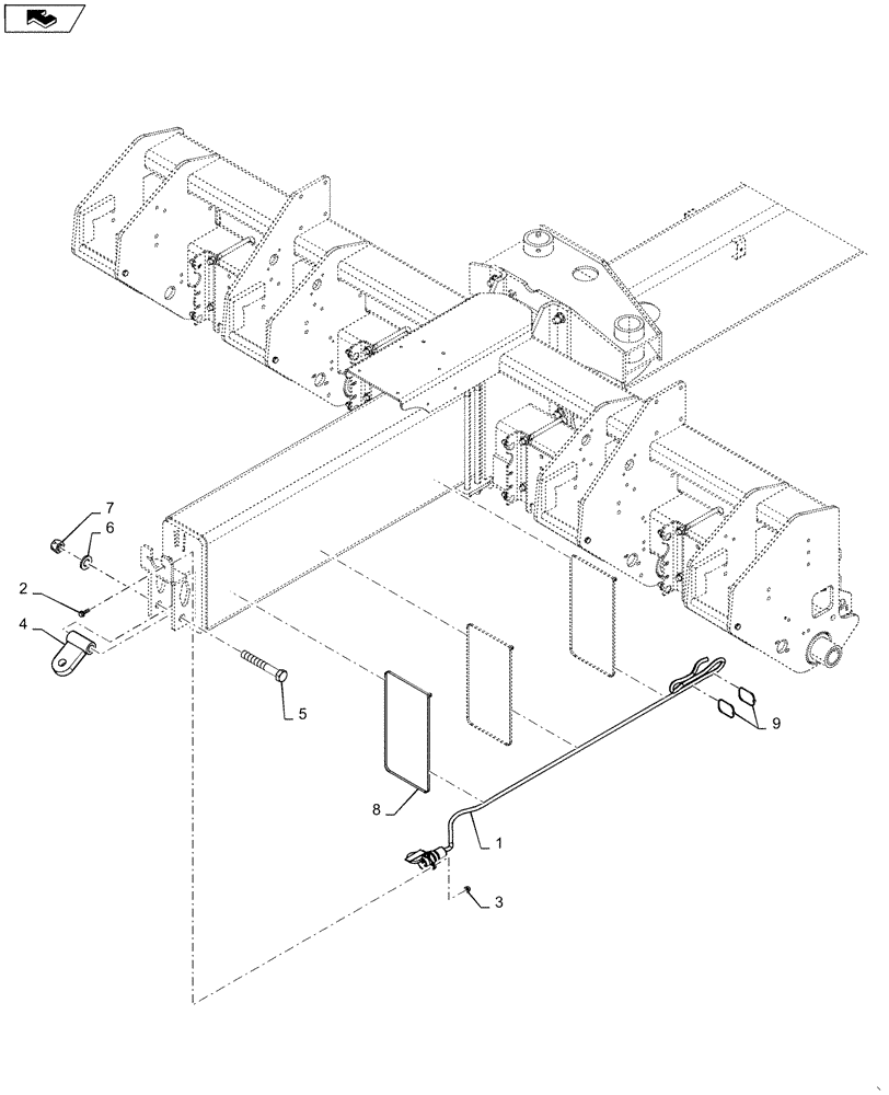 Схема запчастей Case IH 1255 - (39.110.AM[01]) - REAR HITCH FOR 24 ROW (39) - FRAMES AND BALLASTING