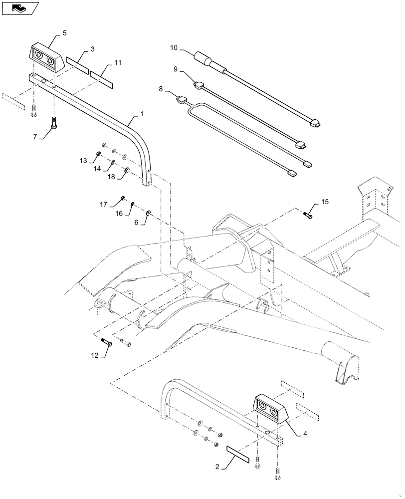 Схема запчастей Case IH 1625 - (55.404.BM[01]) - LIGHTS (55) - ELECTRICAL SYSTEMS