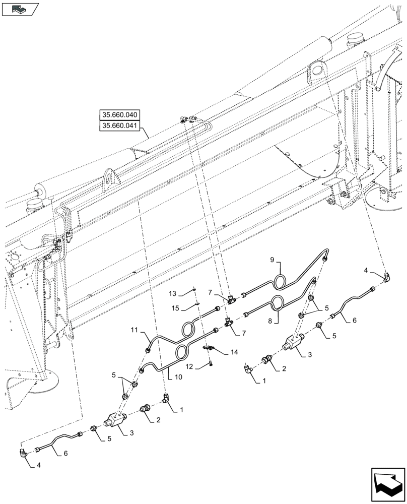 Схема запчастей Case IH 2608XF - (35.660.030) - HYDRAULIC SYSTEM (35) - HYDRAULIC SYSTEMS