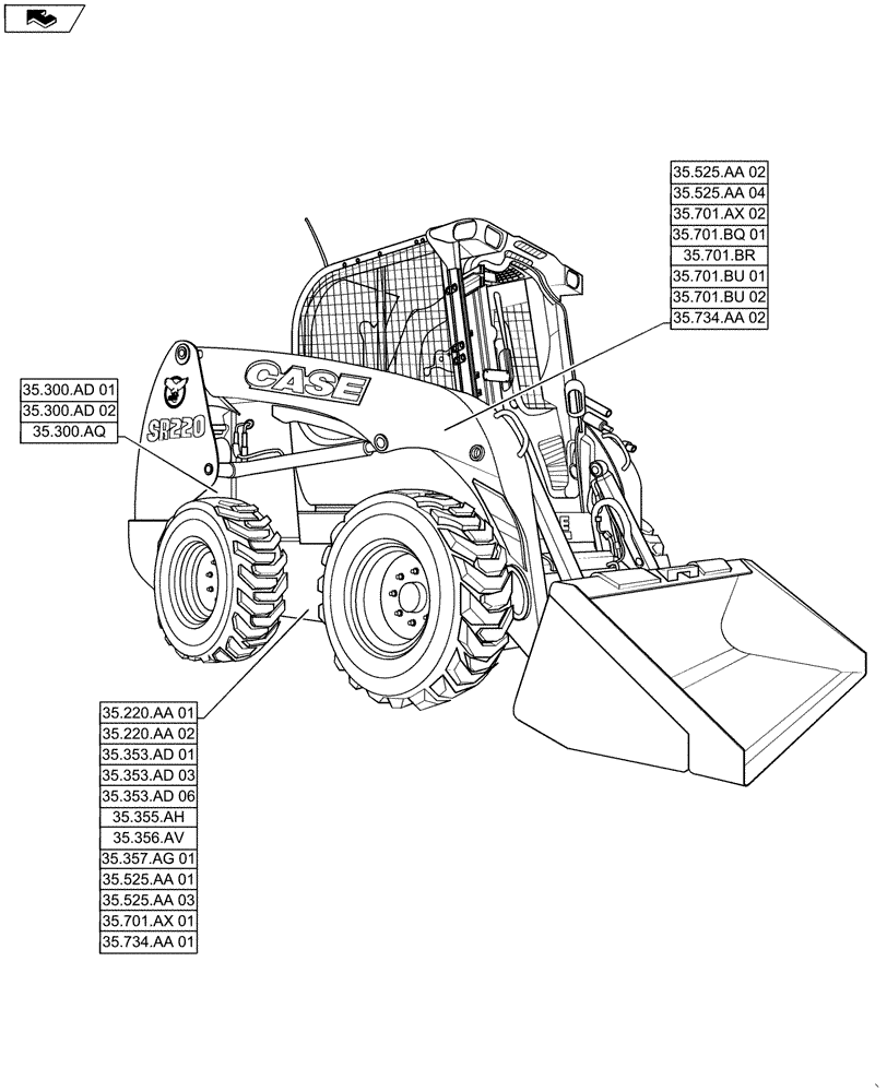 Схема запчастей Case IH SR220 - (35.000.00) - PICTORIAL INDEX - HYDRAULIC SYSTEMS (35) - HYDRAULIC SYSTEMS