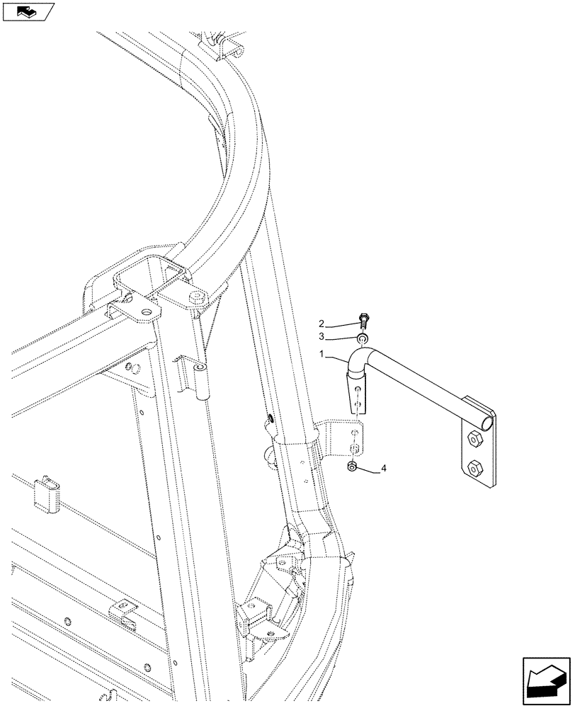 Схема запчастей Case IH FARMALL 115U - (88.100.AC[04]) - STD + VAR - 390960 - LICENSE PLATE LAMP & SUPPORT - NA (88) - ACCESSORIES