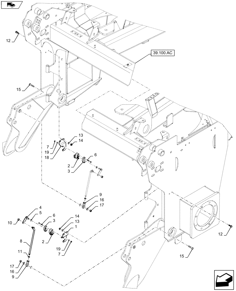 Схема запчастей Case IH WD1903 - (55.634.AD) - HEADER HEIGHT MODE SWITCH, EHHC POSITION (55) - ELECTRICAL SYSTEMS