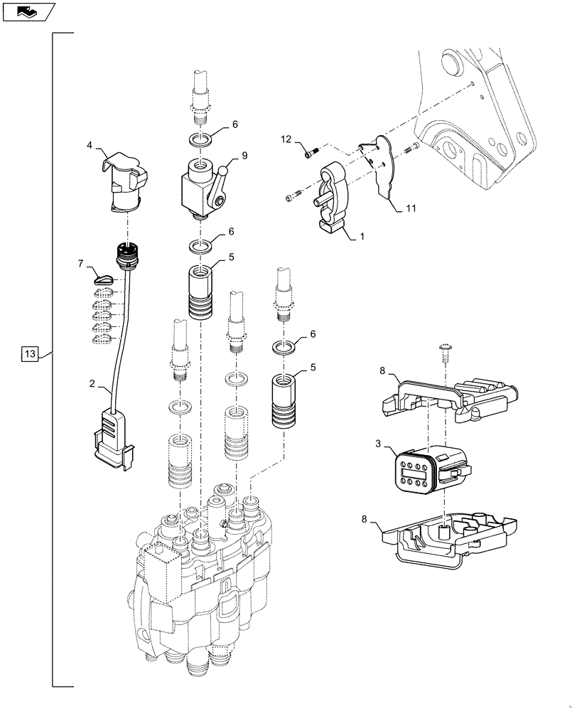 Схема запчастей Case IH L735 - (35.310.AP[09]) - VAR - 713631006 - 4 COUPLER ADAPT KIT 7 PIN, FLAT FACED, CONVERSION FROM L700 SERIES TO L705 SERIES LCS SYSTEM (35) - HYDRAULIC SYSTEMS