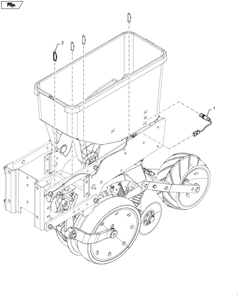 Схема запчастей Case IH 2150 - (55.516.AF[03]) - BIN LEVEL SENSOR (55) - ELECTRICAL SYSTEMS