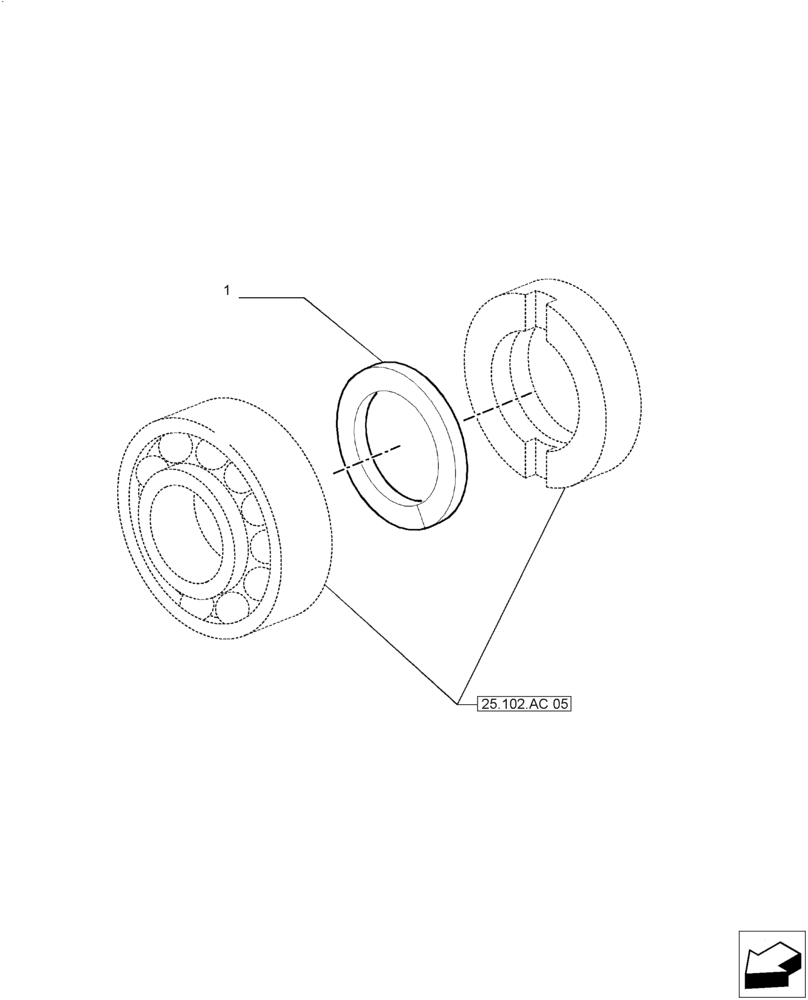 Схема запчастей Case IH PUMA 230 - (25.102.AC[04]) - FRONT AXLE - BEVEL GEAR PAIR - CANE VERSION (25) - FRONT AXLE SYSTEM