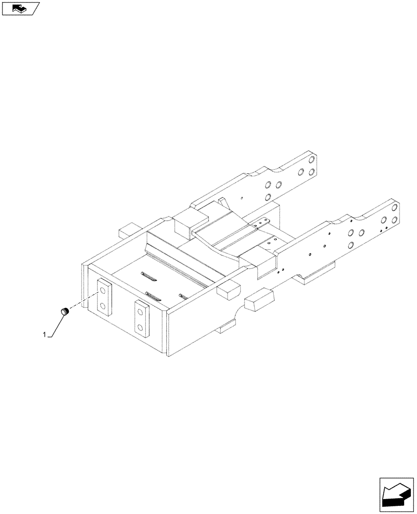 Схема запчастей Case IH FARMALL 115C - (39.140.AF[01]) - VAR - 390215 - FRONT WEIGHT CARRIER, PLUG (39) - FRAMES AND BALLASTING