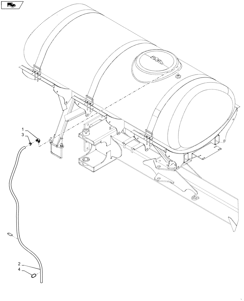 Схема запчастей Case IH 1255 - (63.100.AF[02]) - LIQUID FERTILIZER TANK OVERFLOW FOR 16 ROW (63) - CHEMICAL APPLICATORS