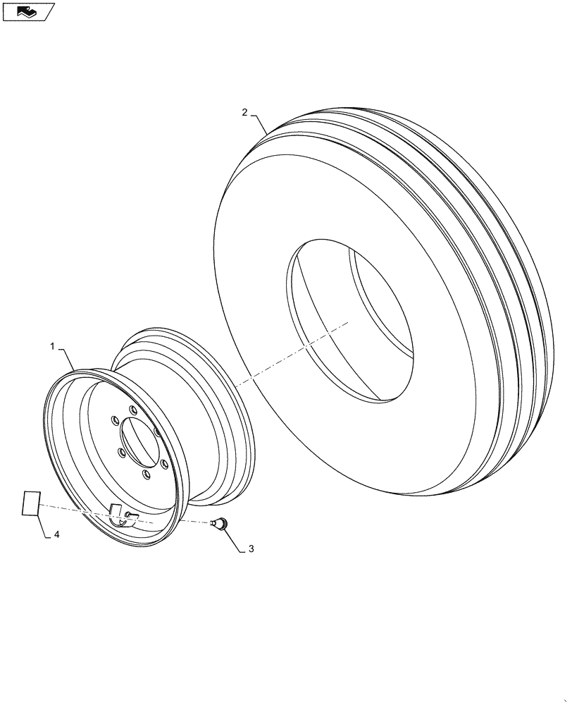 Схема запчастей Case IH 1255 - (44.901.AD[01]) - WING WHEEL (44) - WHEELS