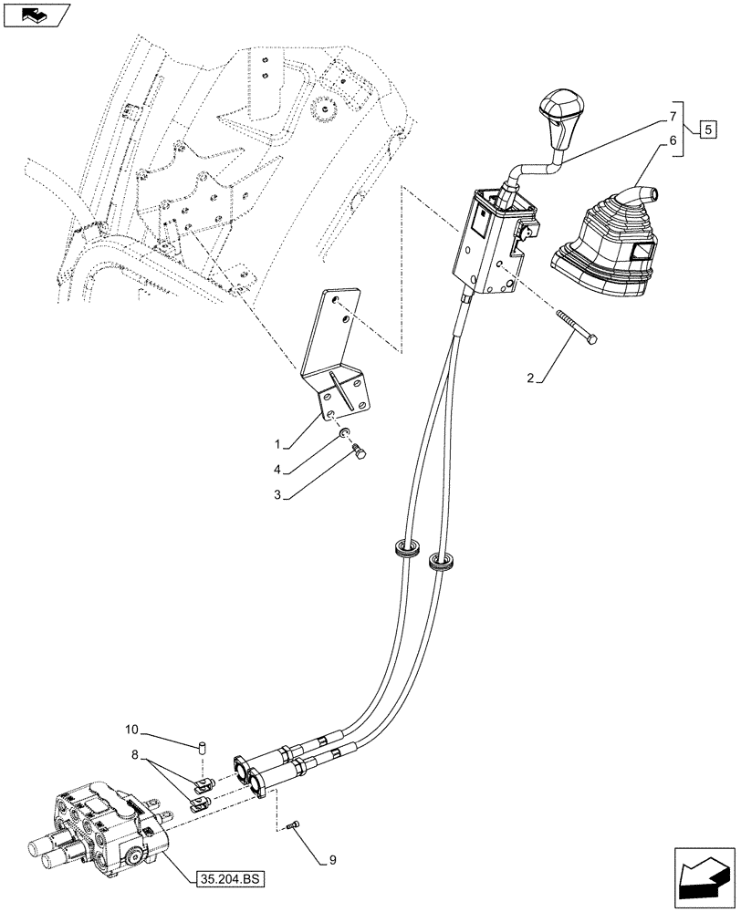 Схема запчастей Case IH FARMALL 115C - (55.512.CL[01]) - VAR - 336125 - MID MOUNT VALVE KIT, JOYSTICK (55) - ELECTRICAL SYSTEMS