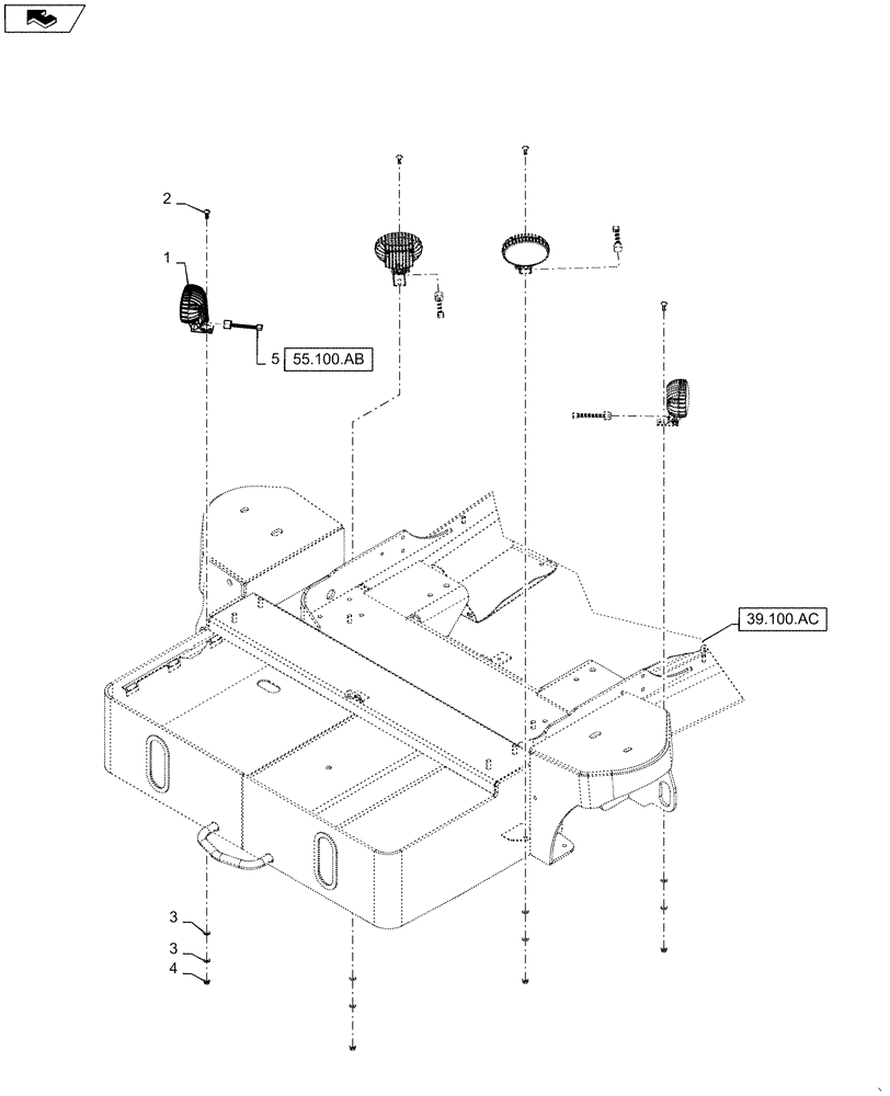 Схема запчастей Case IH WD1903 - (55.404.BD[02]) - REAR LIGHT, DELUXE (55) - ELECTRICAL SYSTEMS