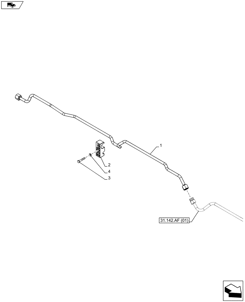 Схема запчастей Case IH FARMALL 85C - (31.142.AF[03]) - VAR - 332789 - FRONT, PTO, ASSY, HYDR LINES (31) - IMPLEMENT POWER TAKE OFF