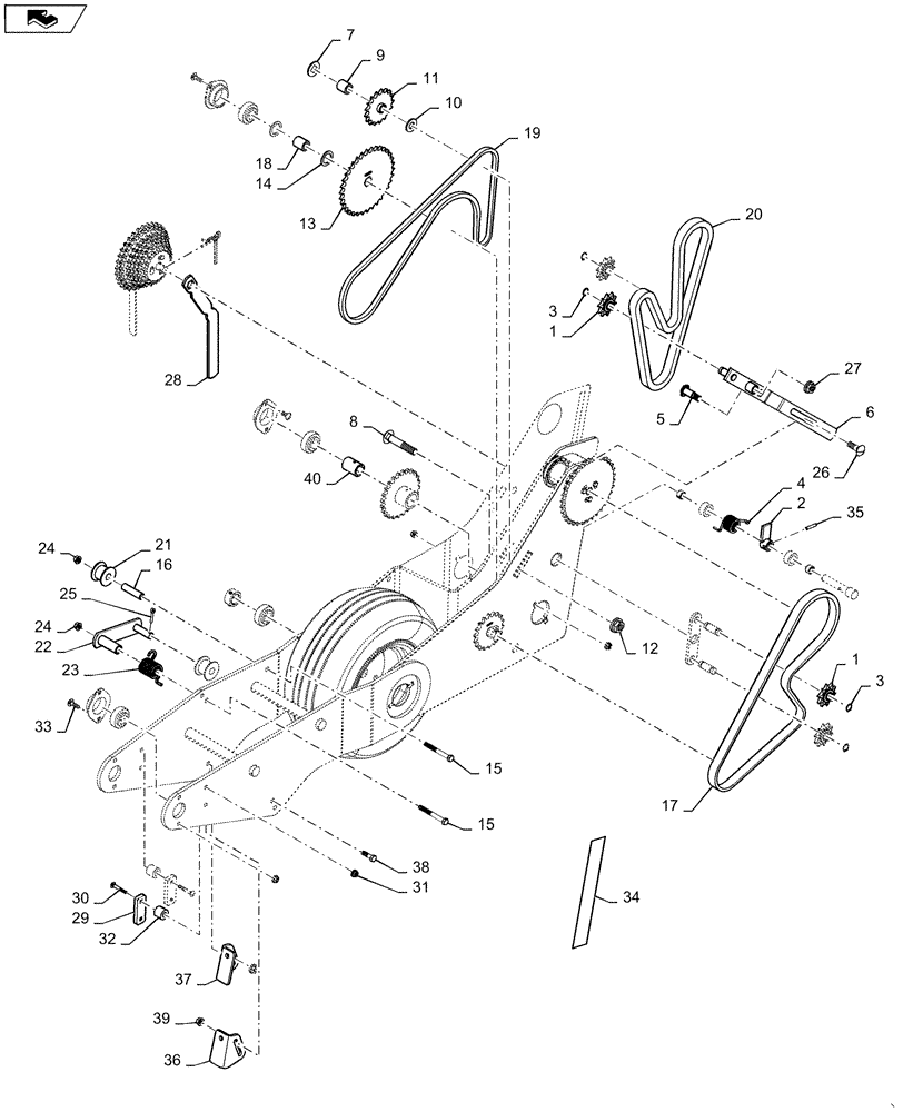 Схема запчастей Case IH 1255 - (61.901.AA[03]) - TRANSMISSION MECHANICAL DRIVE CONTINUED (61) - METERING SYSTEM