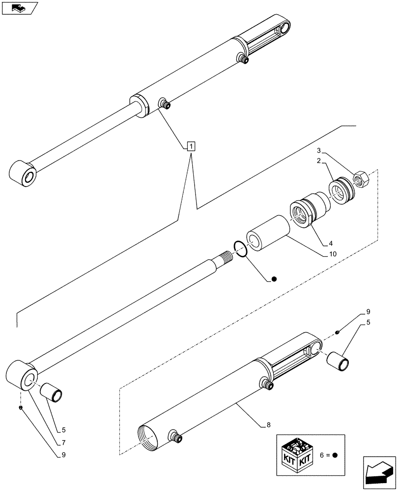 Схема запчастей Case IH FARMALL 85C - (35.723.AA[04]) - VAR - 335490 - BUCKET CYLINDER, COMPONENTS (35) - HYDRAULIC SYSTEMS