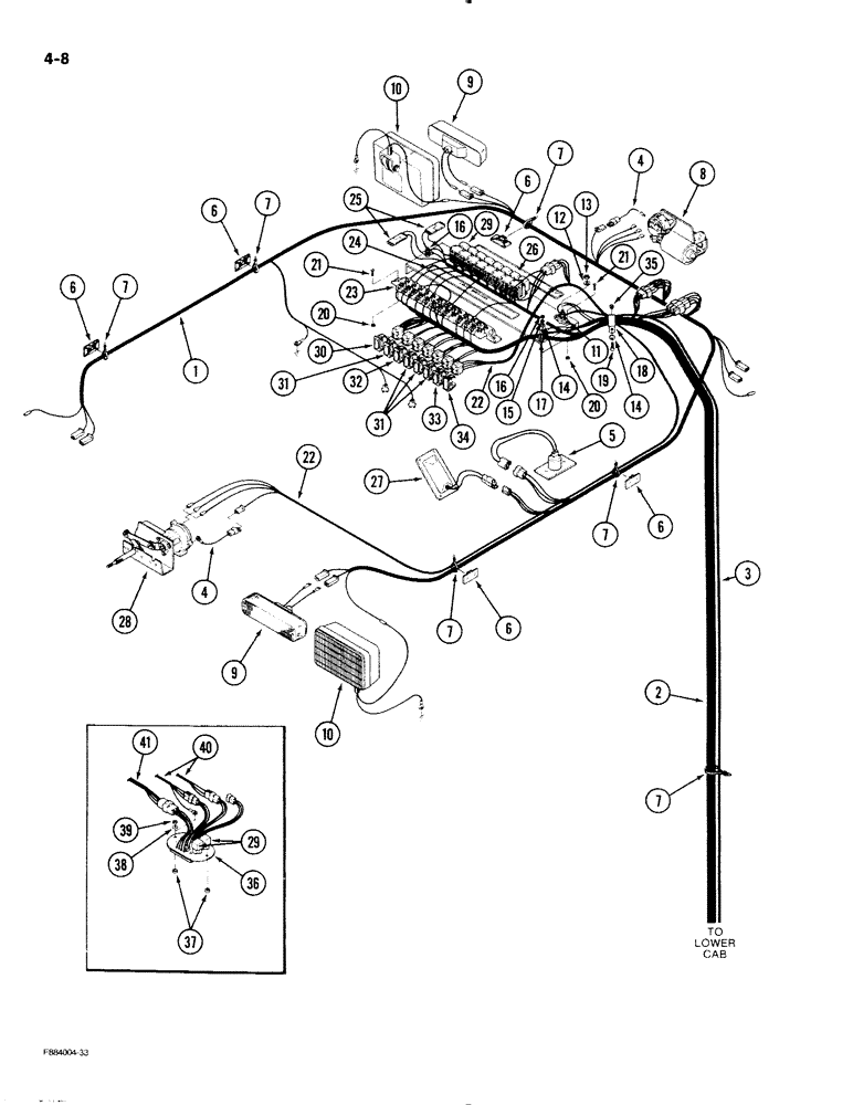 Схема запчастей Case IH STEIGER - (4-008) - OVERHEAD CAB HARNESS, P.I.N. 17900270 AND AFTER (04) - ELECTRICAL SYSTEMS