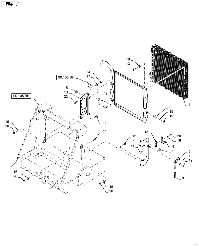 Схема запчастей Case IH WD1903 - (35.300.AB) - OIL COOLER, FRAME (35) - HYDRAULIC SYSTEMS