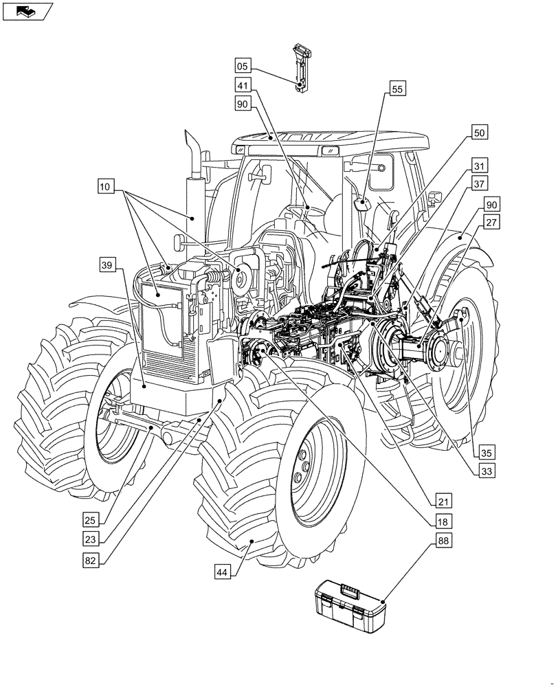 Схема запчастей Case IH FARMALL 95C - (00.000.00) - PICTORIAL INDEX - MAIN SECTIONS (00) - GENERAL & PICTORIAL INDEX