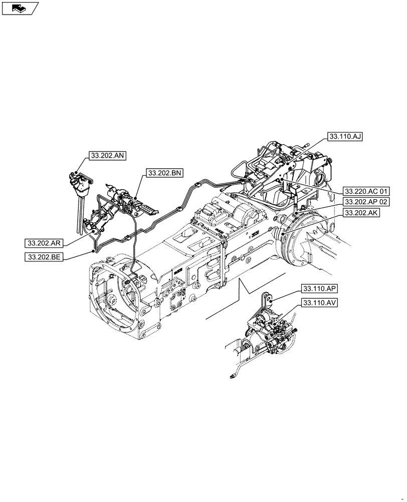 Схема запчастей Case IH FARMALL 95C - (33.000.00) - SECTION INDEX - BRAKES & CONTROLS (33) - BRAKES & CONTROLS