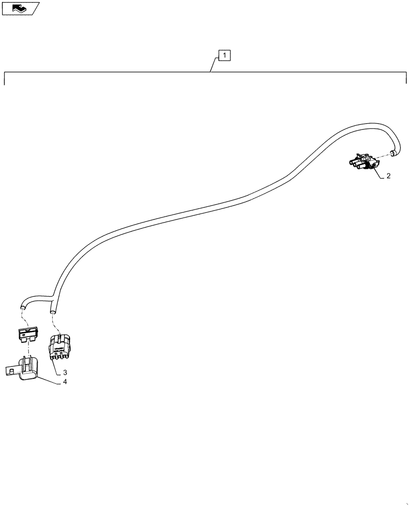 Схема запчастей Case IH 625 - (55.100.22) - HARNESS, JUMPER, FUSED LINK (55) - ELECTRICAL SYSTEMS