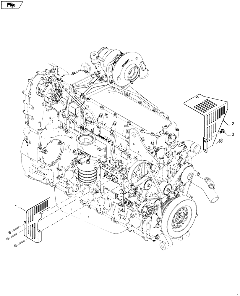 Схема запчастей Case IH MAGNUM 2654 - (10.414.BE) - FINGER GUARDS, A/C COMPRESSOR/ALTERNATOR (10) - ENGINE