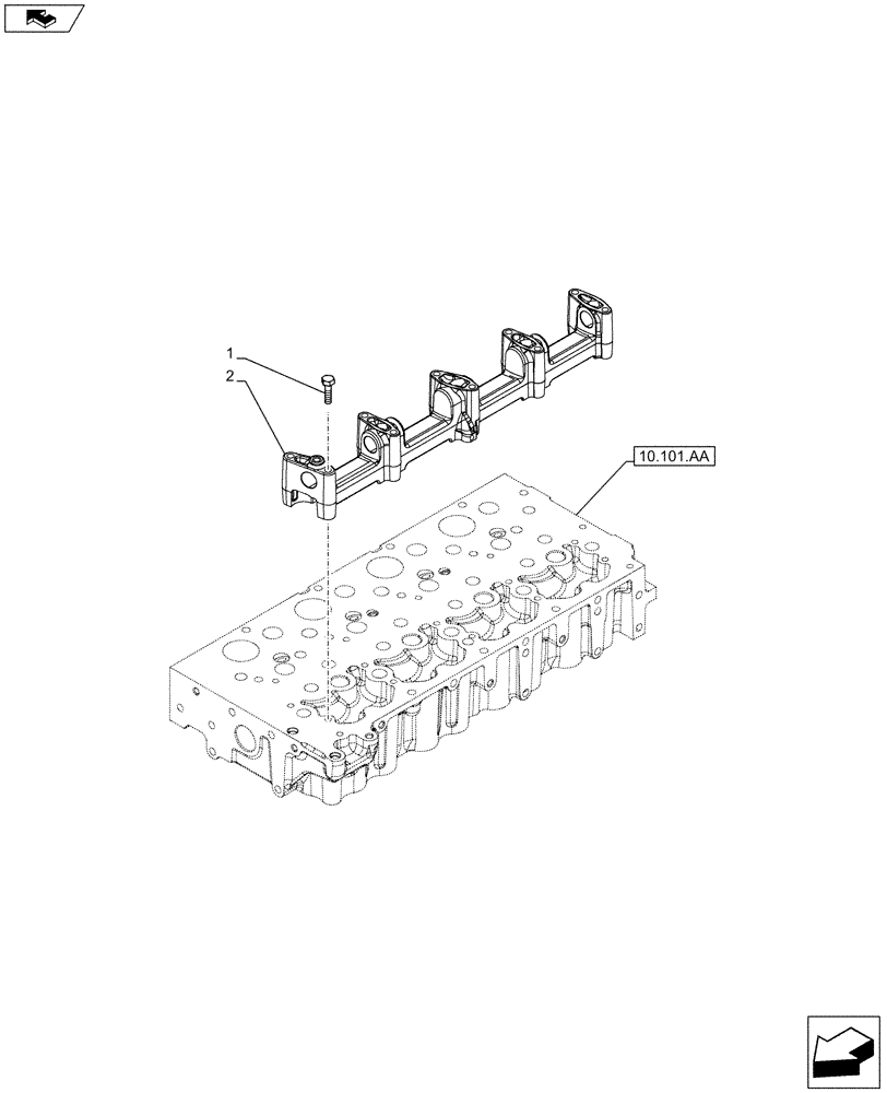 Схема запчастей Case IH F5DFL413H A009 - (10.106.AQ) - ROCKER, SUPPORT (10) - ENGINE