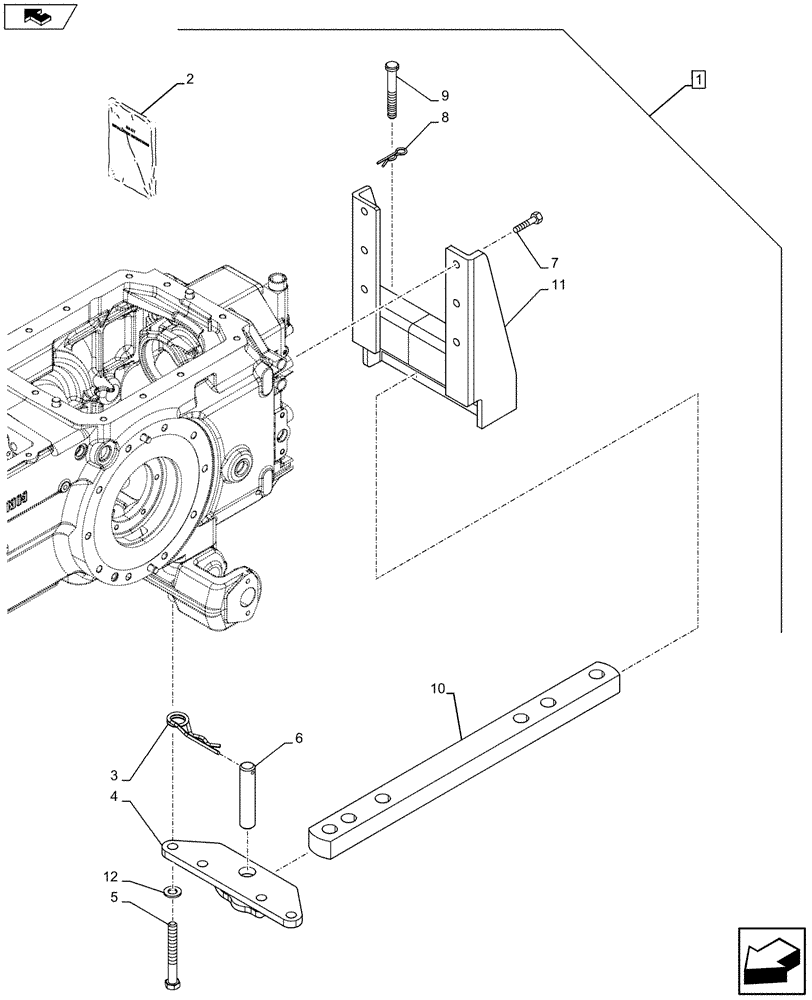 Схема запчастей Case IH FARMALL 115U - (88.037.AA[10]) - DIA KIT - SWINGING DRAWBAR W/33MM HOLE - ISO (88) - ACCESSORIES