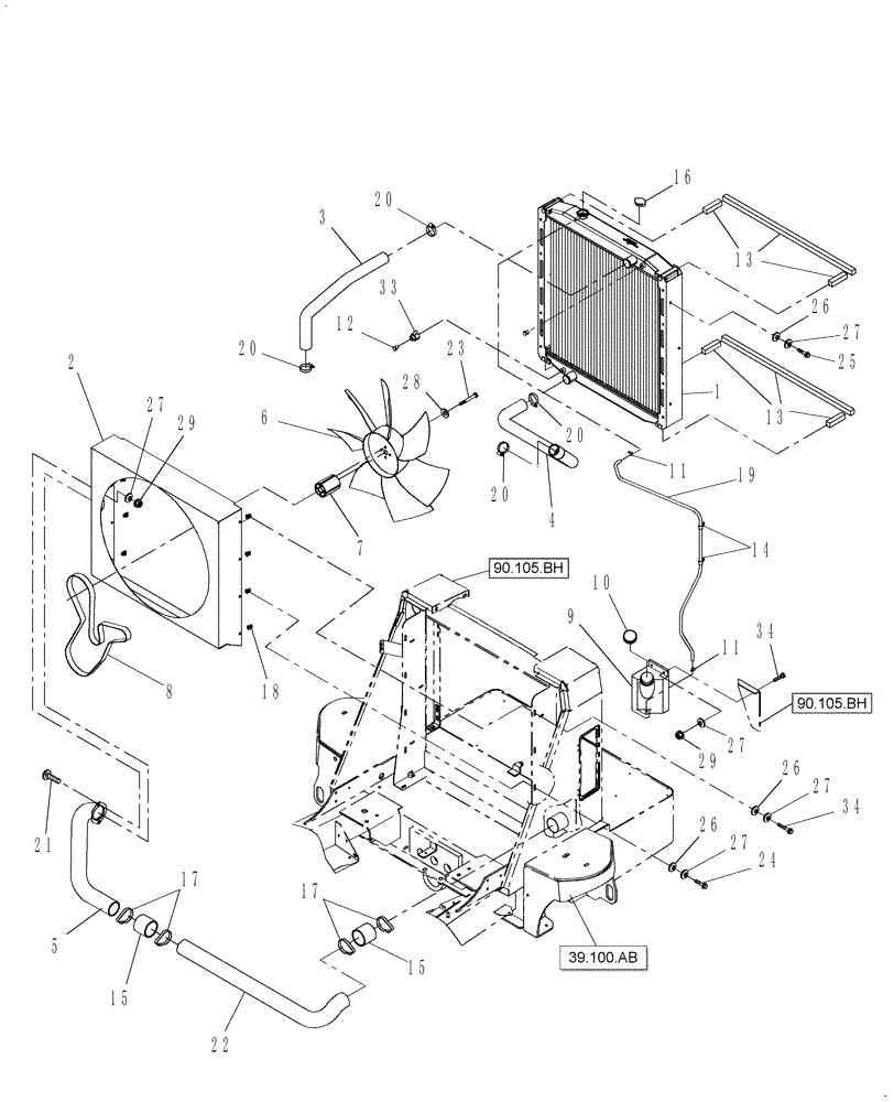 Схема запчастей Case IH WD1203 - (10.400.BE) - RADIATOR & RELATED PARTS, 6 CYLINDER (10) - ENGINE