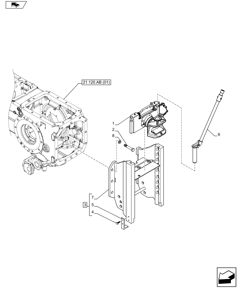 Схема запчастей Case IH FARMALL 95C - (37.106.AA[08]) - VAR - 330897, 334202 - TOWING EQUIPMENT (37) - HITCHES, DRAWBARS & IMPLEMENT COUPLINGS