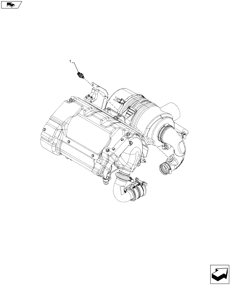 Схема запчастей Case IH FARMALL 85C - (55.014.AJ) - VAR - 391013 - AIR INTAKE LINE, SENSOR (55) - ELECTRICAL SYSTEMS