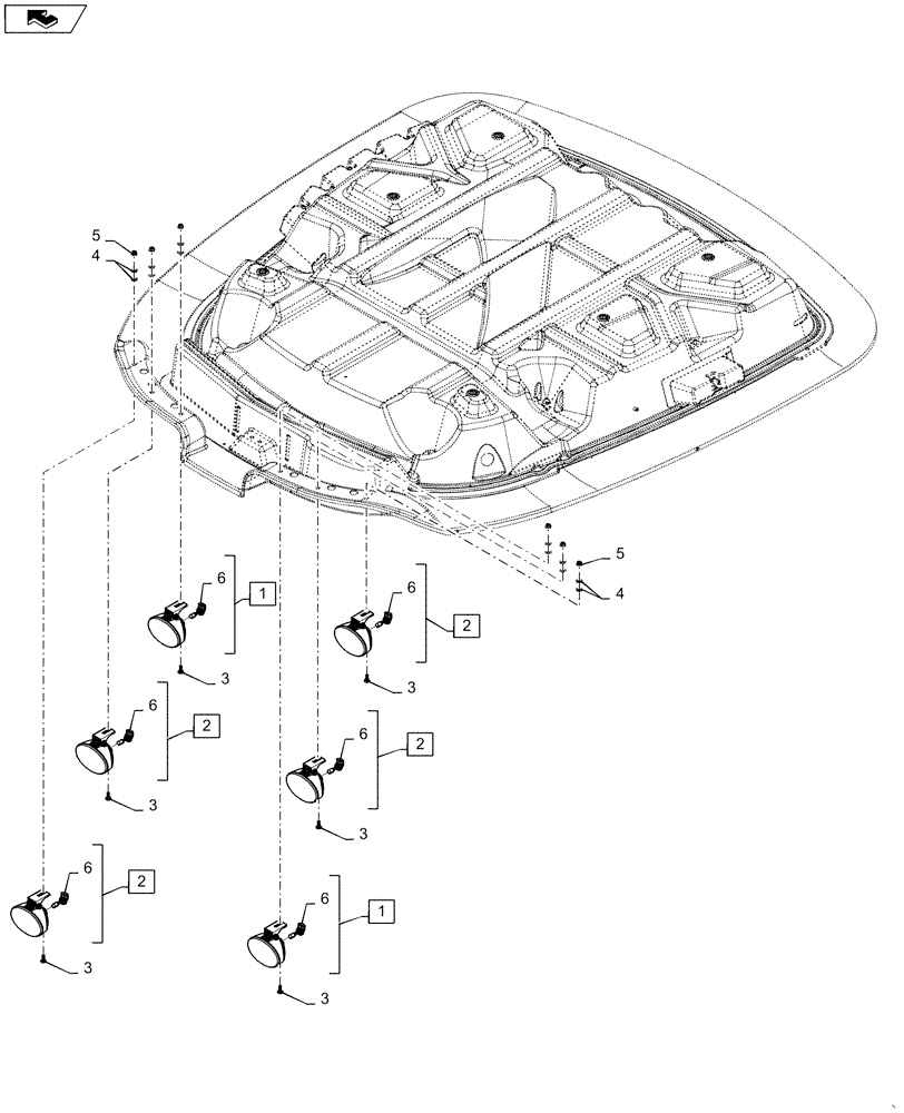 Схема запчастей Case IH WD1903 - (55.404.AL) - LIGHT, FRONT, STANDARD (55) - ELECTRICAL SYSTEMS