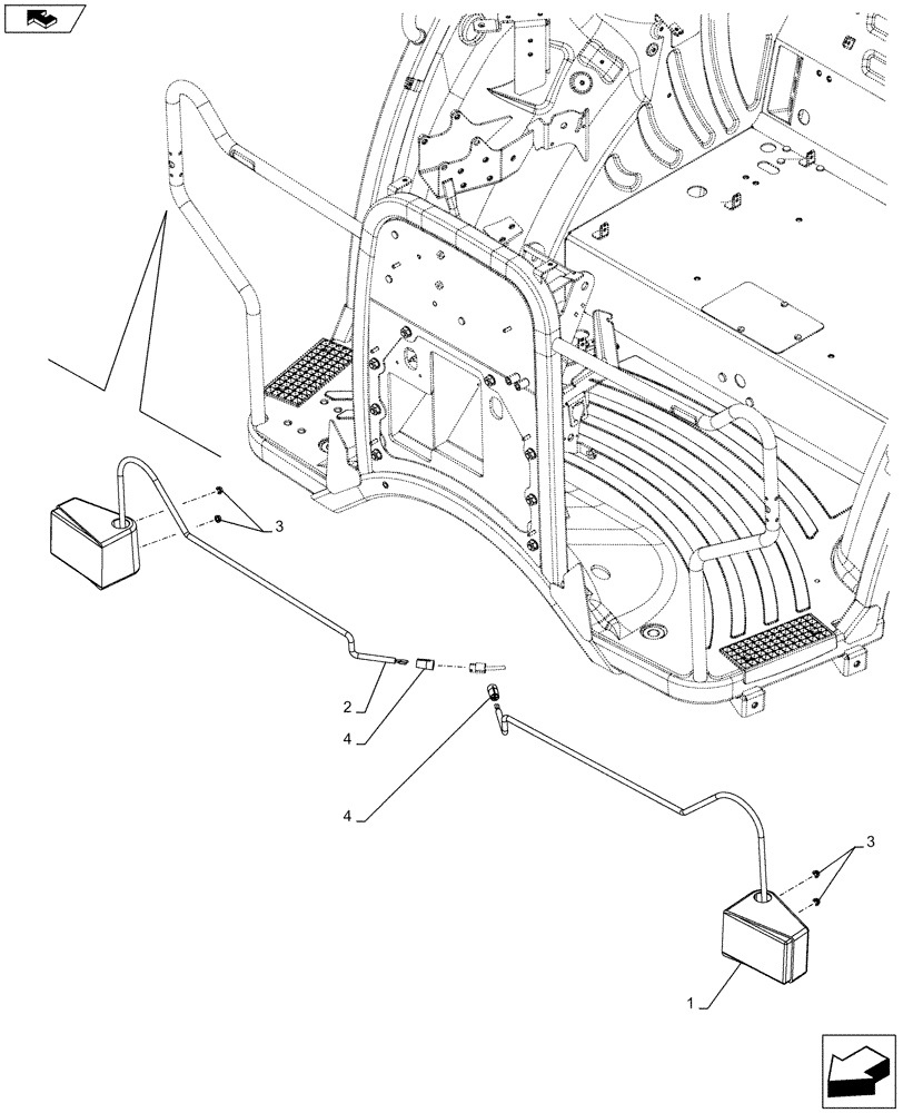 Схема запчастей Case IH FARMALL 105U - (55.404.BB[02]) - STD + VAR - 332717, 391713 - INDICATOR LIGHT, FRONT, NA - END YR 25-JUN-2013 (55) - ELECTRICAL SYSTEMS