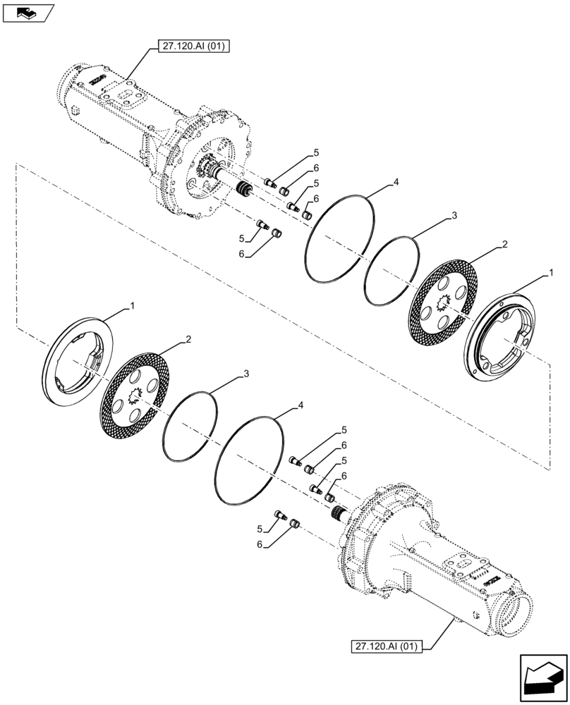 Схема запчастей Case IH FARMALL 115U - (33.202.AK[02]) - VAR - 333166 - TRANSMISSION BRAKE - EXTENDED LIFE DISCS (33) - BRAKES & CONTROLS