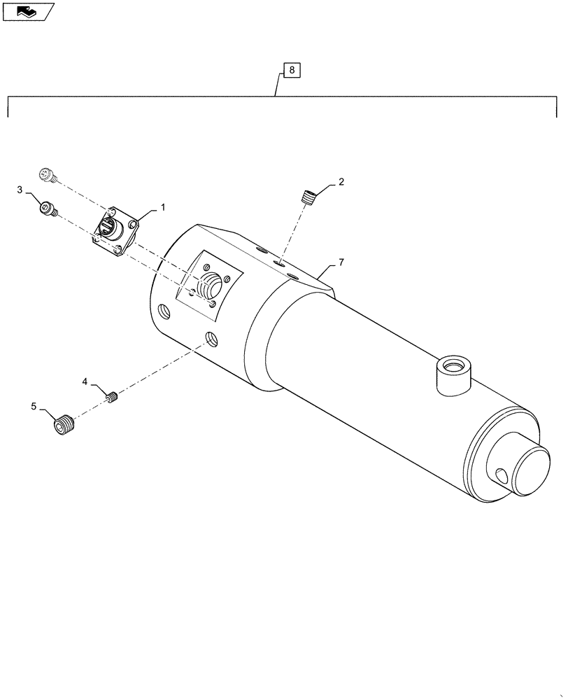 Схема запчастей Case IH 635 - (35.550.04) - HYDRAULIC CYLINDER, TAILGATE, COMPONENTS (35) - HYDRAULIC SYSTEMS