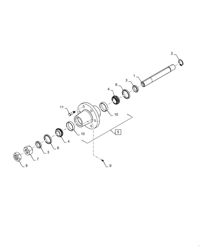 Схема запчастей Case IH 1255 - (44.530.AA[02]) - WING WHEEL HUB (44) - WHEELS