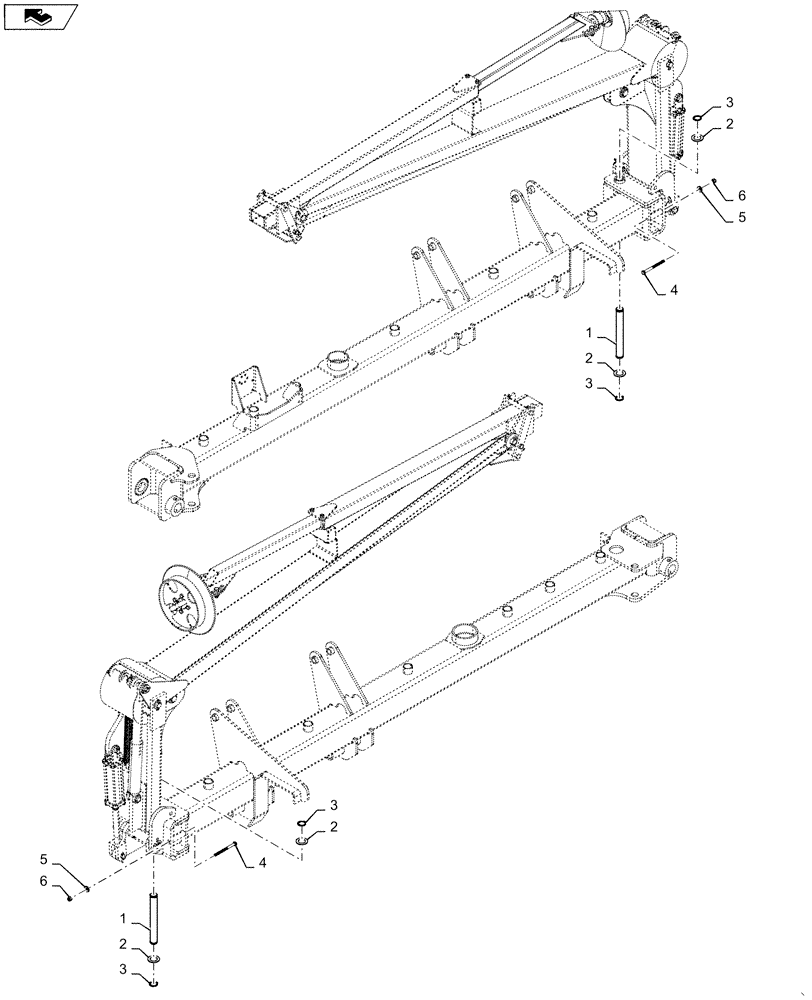 Схема запчастей Case IH 1255 - (79.104.AA[01]) - MARKER MOUNTING FOR 16 ROW (79) - PLANTING