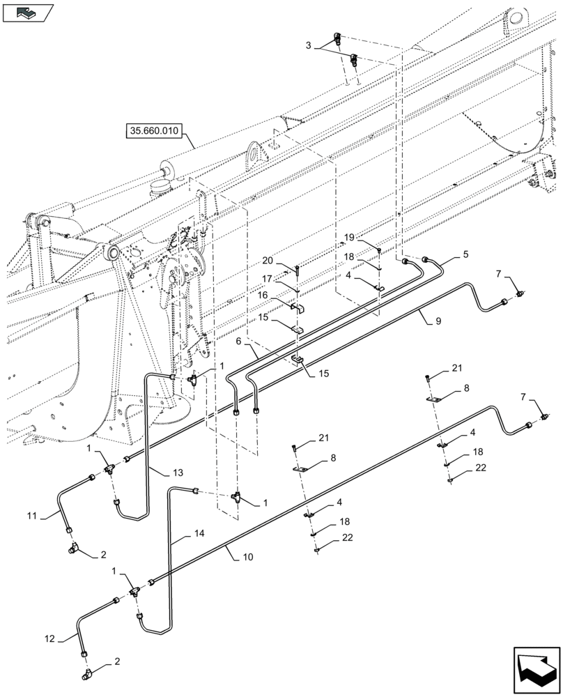 Схема запчастей Case IH 2608XF - (35.660.040) - HYDRAULIC SYSTEM - C585 (35) - HYDRAULIC SYSTEMS