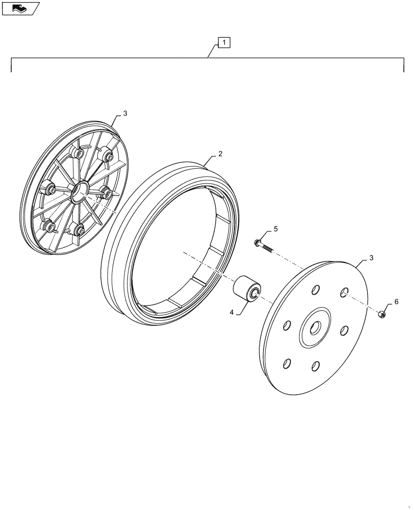 Схема запчастей Case IH 1255 - (63.906.AB[04]) - LIQUID FERTILIZER COULTER WHEEL (63) - CHEMICAL APPLICATORS