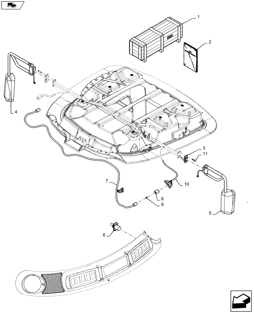 Схема запчастей Case IH WD1203 - (88.100.90[02]) - DIA KIT, SIDE VIEW MIRROR (88) - ACCESSORIES