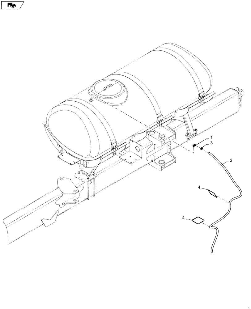 Схема запчастей Case IH 1255 - (63.100.AF[02]) - LIQUID FERTILIZER TANK OVERFLOW FOR 24 ROW (63) - CHEMICAL APPLICATORS